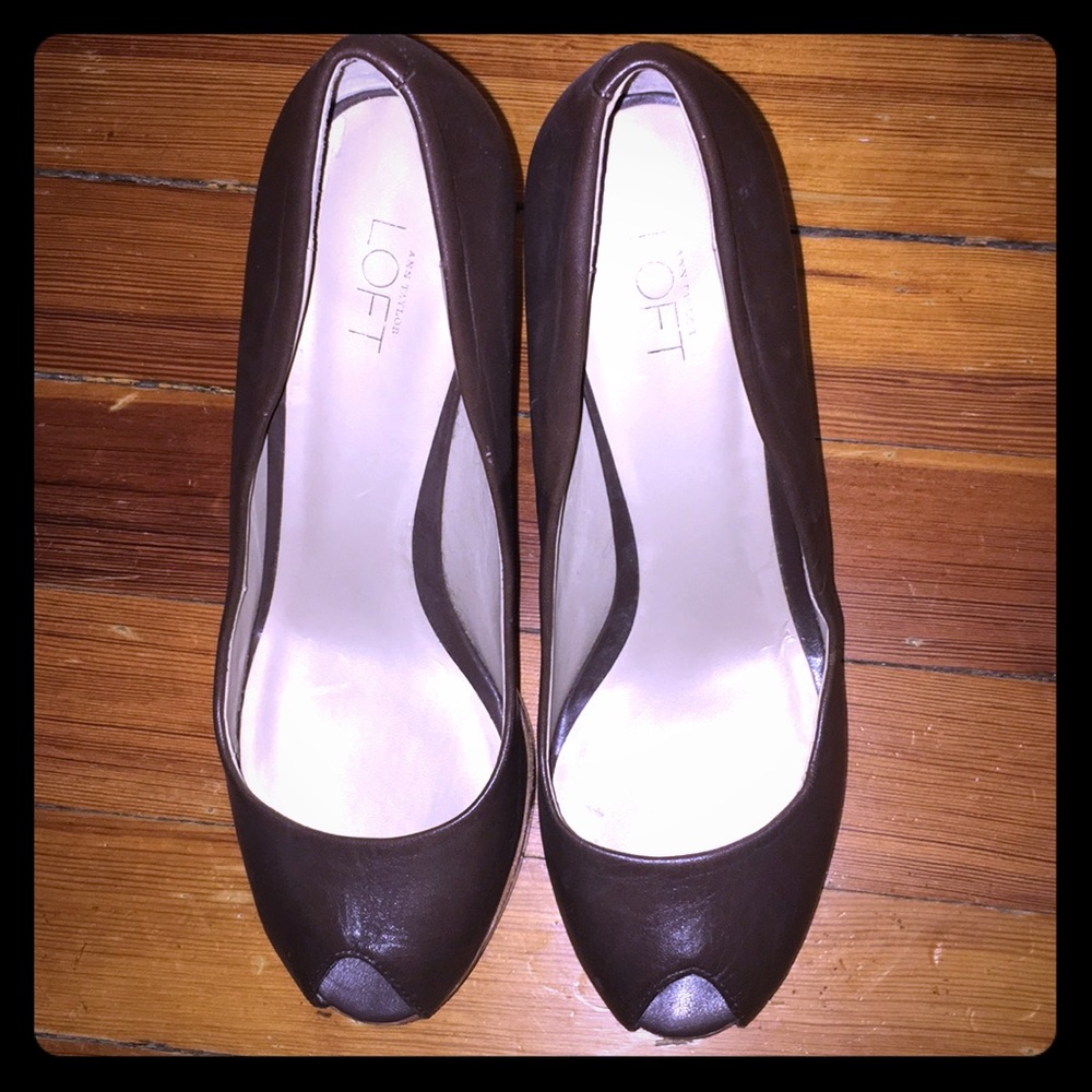 Brown Peep Toe Heels - image 1